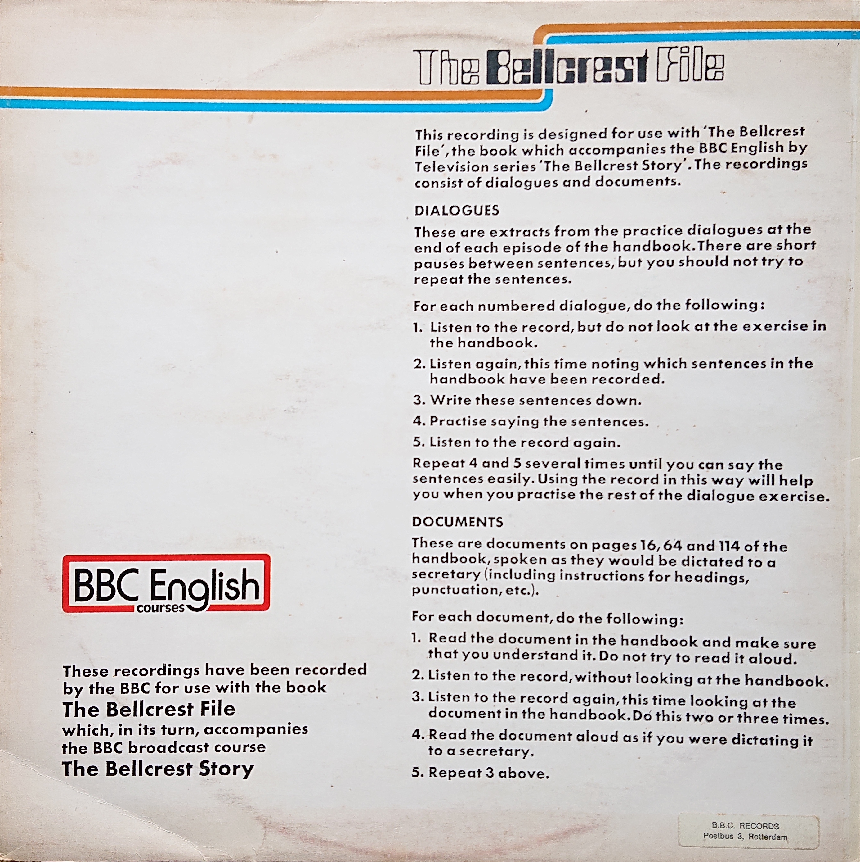 Picture of BS 72 The Bellcrest File by artist Unknown from the BBC records and Tapes library